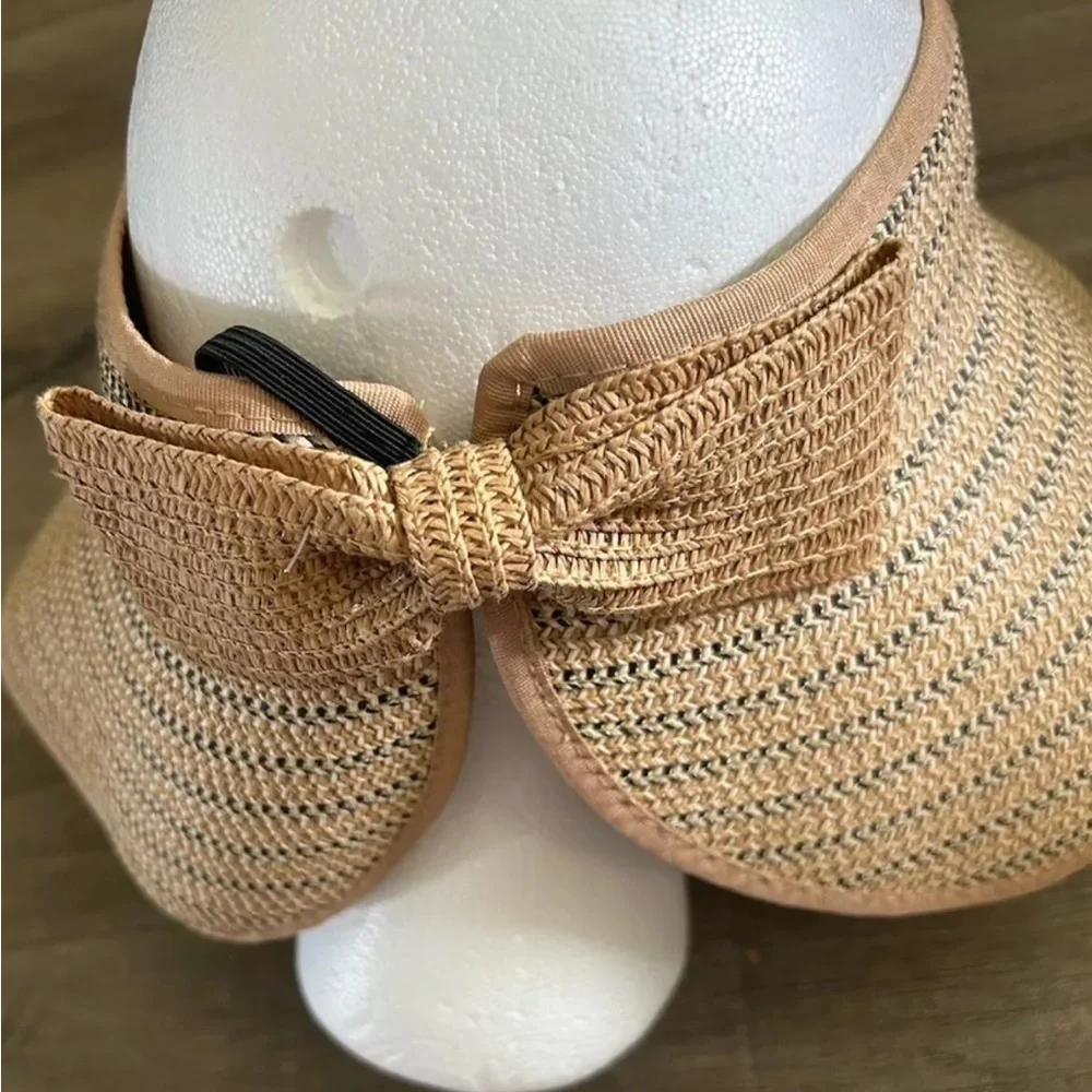 Magid Hat Adjustable‎ Headband Beach Sun Visor Floppy Brim Woven Natural Paper